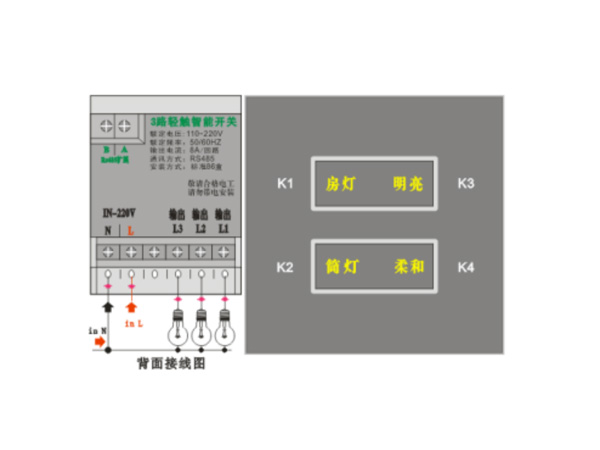 3路1位轻触智能开关Ab-SRLB43.08.2